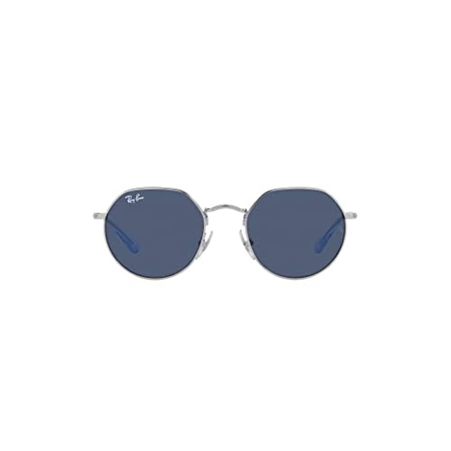 Ray-Ban Junior RJ9565S Jack Round Sunglasses, Silver/Dark Blue, 47 mm for $70