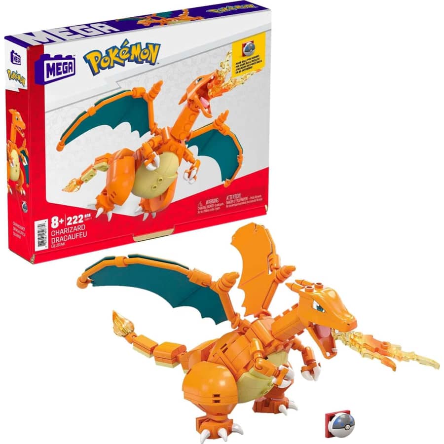 Mattel Mega Pokémon Action Figure Charizard 222-Piece Building Toys Set: $8.57