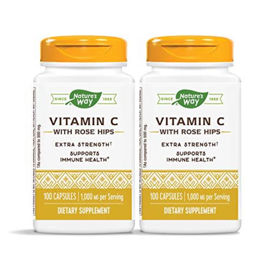 Nature's Way Vitamin C 1000 mg with Rose Hips, 1000 mg per Serving, 100 Capsules, Pack of 2 for $32 Nature's Way Vitamin C 1000 mg with Rose Hips, 1000 mg per Serving, 100 Capsules, Pack of 2 for $32
