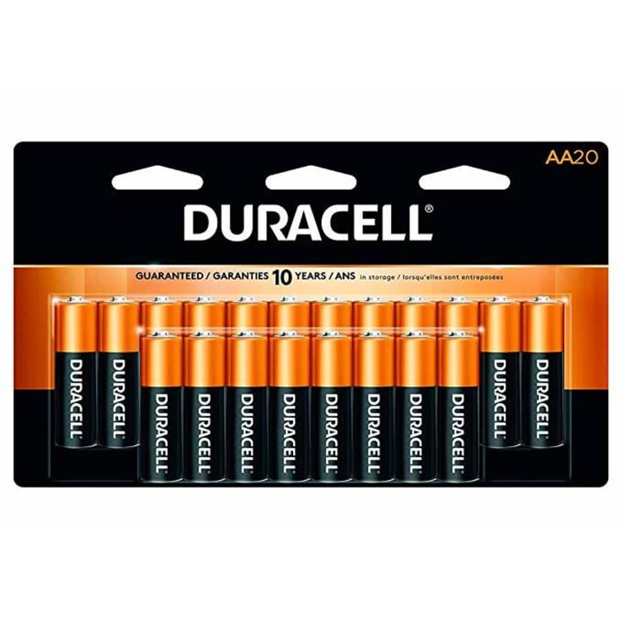 Duracell Coppertop AA Alkaline Battery 20-Pack for $10