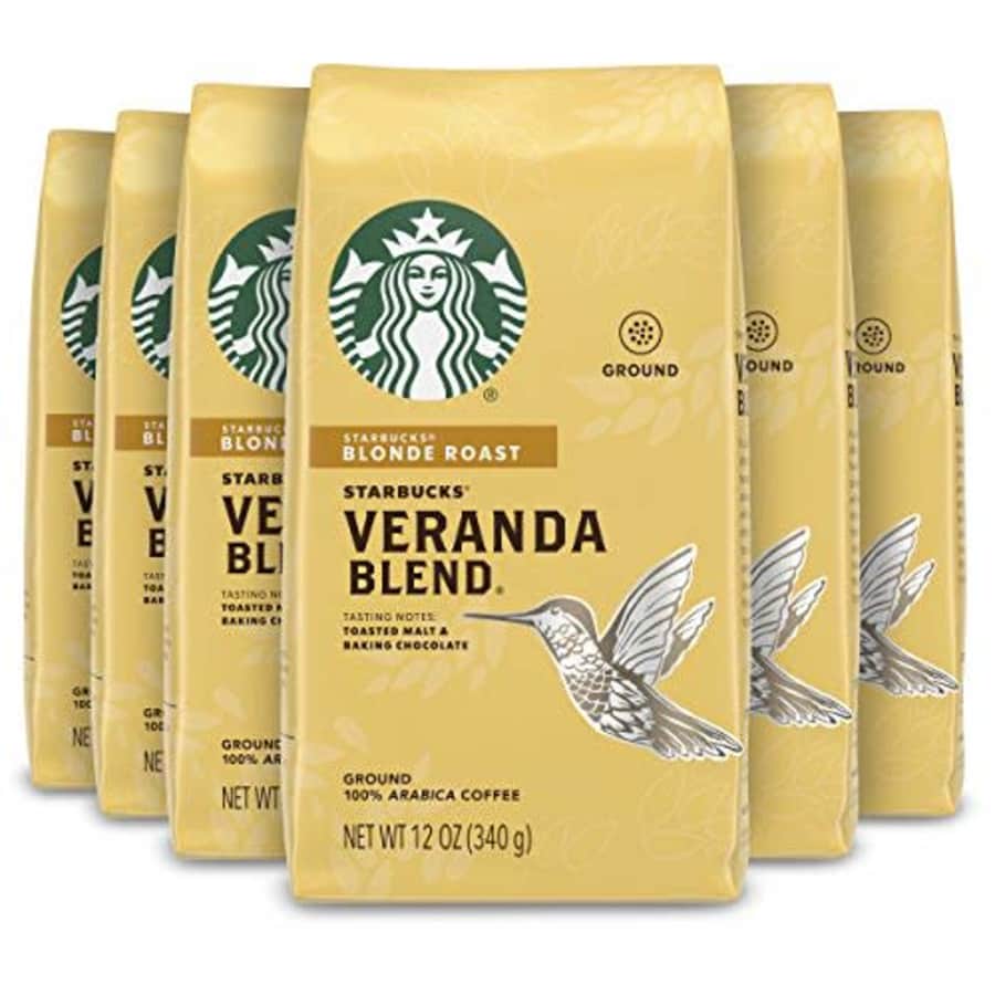 Starbucks Blonde Roast Ground Coffee Veranda Blend 100% Arabica 6 bags (12 oz. each) for $43