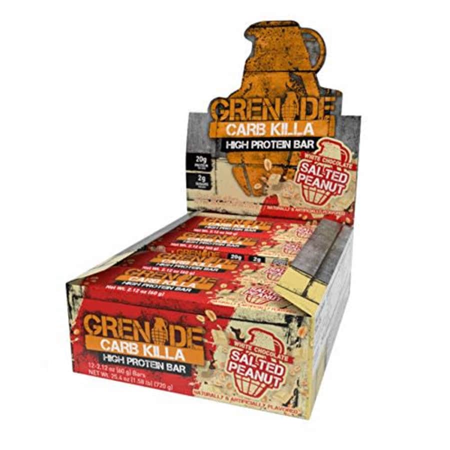 Grenade Carb Killa High Protein and Low Sugar Candy Bar, 12 X 60 g - White Chocolate Salted Peanut for $38 Grenade Carb Killa High Protein and Low Sugar Candy Bar, 12 X 60 g - White Chocolate Salted Peanut for $38