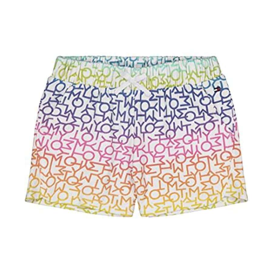 Tommy Hilfiger Girls' Pull On Short, Elastic Waist & Faux Drawstring, S21 Classic White, 4T for $15