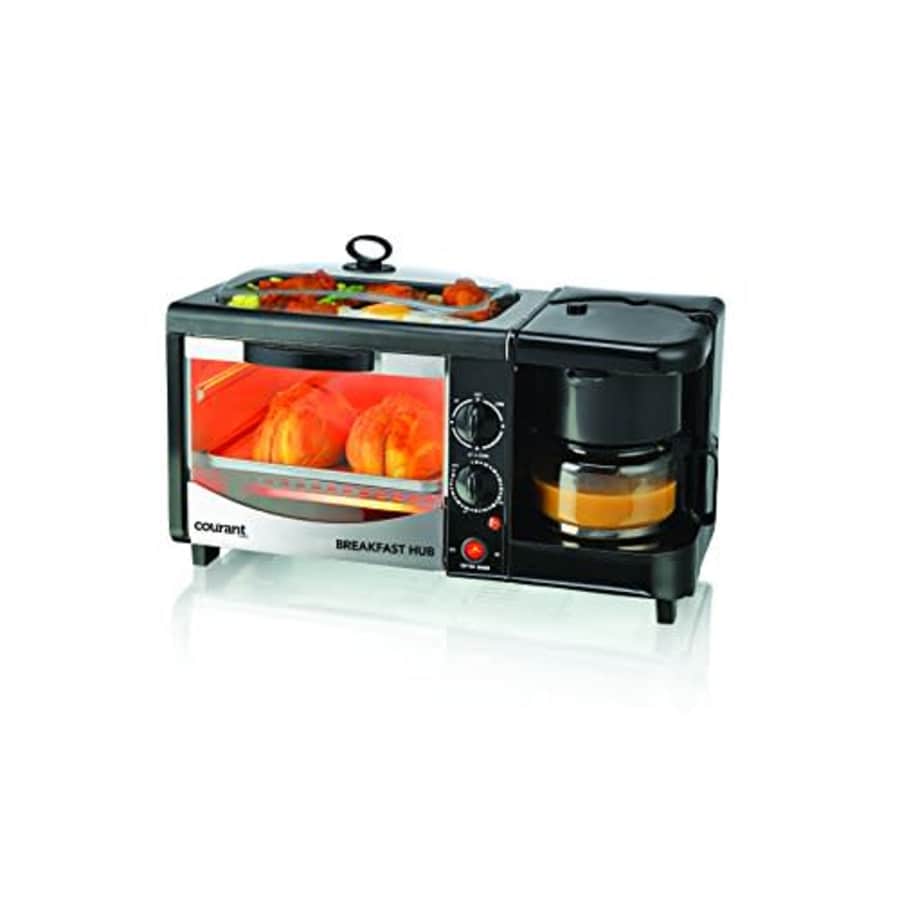 Courant 3-in-1 Multifunction Breakfast Hub (4 Slice Toaster Oven, Large 10'' Diameter Griddle Pan, for $65 Courant 3-in-1 Multifunction Breakfast Hub (4 Slice Toaster Oven, Large 10'' Diameter Griddle Pan, for $65