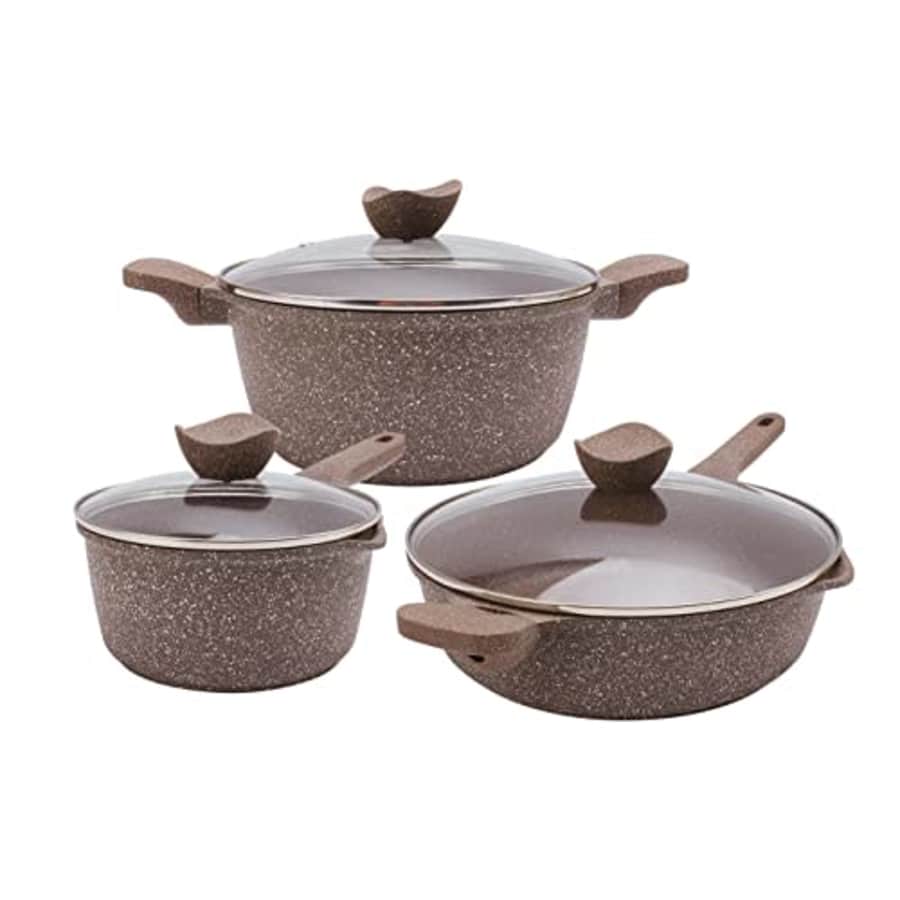 Country Kitchen Nonstick Cookware Sets - 6 Piece Nonstick Cast Aluminum Pots and Pans with BAKELITE for $75 Country Kitchen Nonstick Cookware Sets - 6 Piece Nonstick Cast Aluminum Pots and Pans with BAKELITE for $75