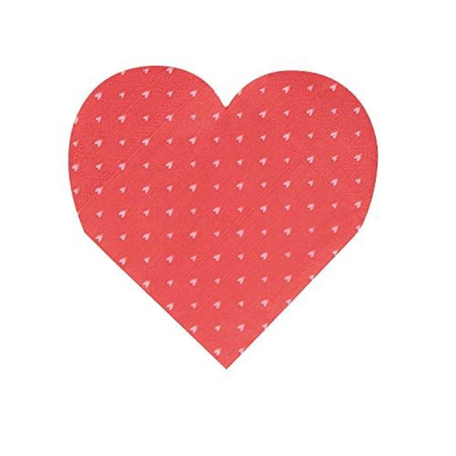 Fun Express Valentine Heart Shaped Beverage Napkins - Party Supplies - 16 Pieces for $2