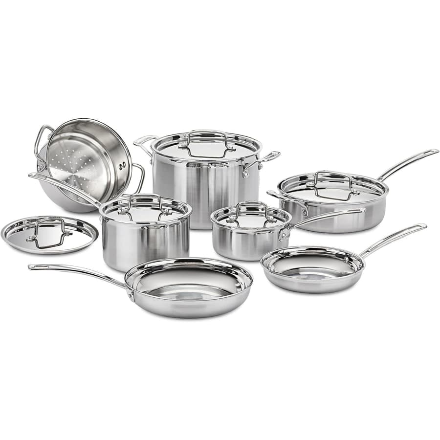Cuisinart 12-Piece MultiClad Pro Triple-Ply Stainless Cookware Set for $176