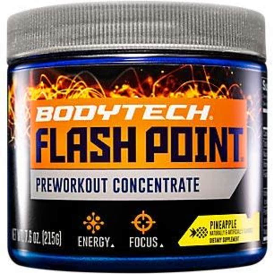 BodyTech Flash Point Pre Workout Concentrate for Energy, Focus Stamina, Pineapple (201 Grams Powder) for $30 BodyTech Flash Point Pre Workout Concentrate for Energy, Focus Stamina, Pineapple (201 Grams Powder) for $30