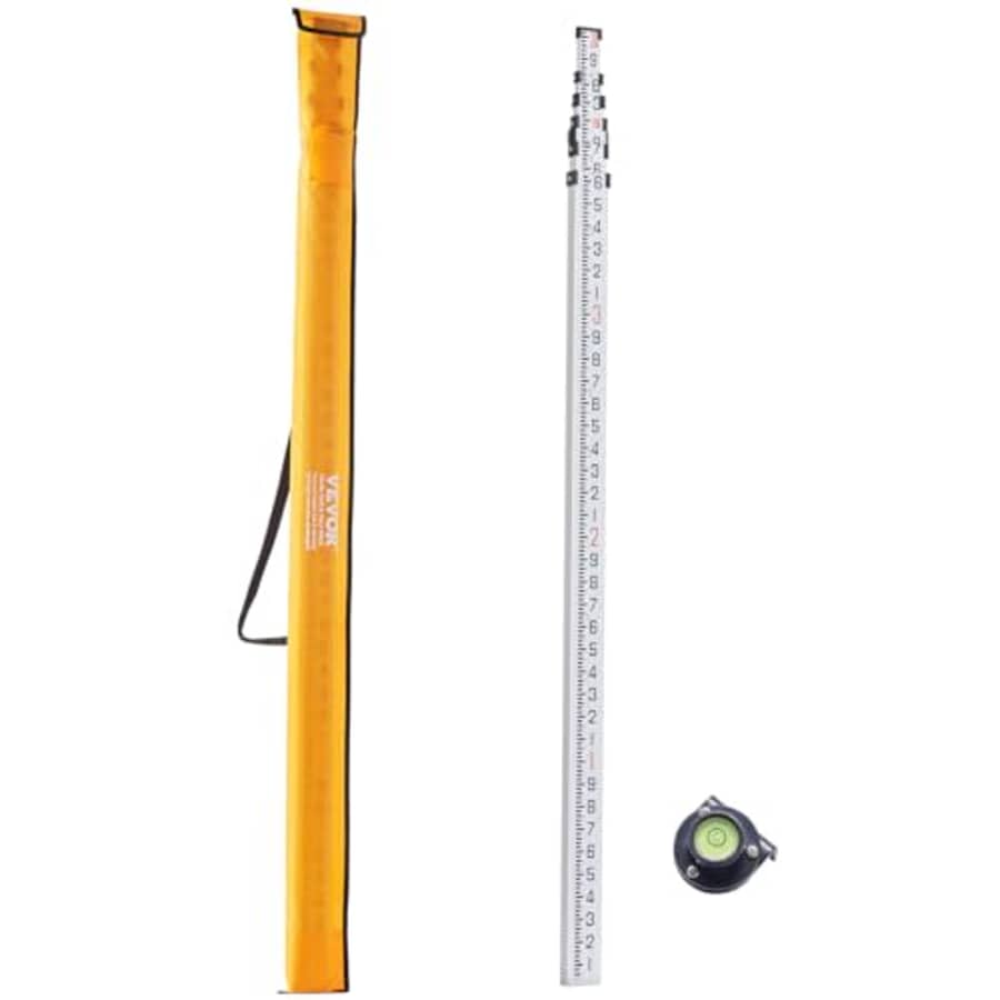 VEVOR Aluminum Grade Rod, 20-Feet/10ths 6 Sections Telescopic Measuring Rod,Double-Sided Scale for $52