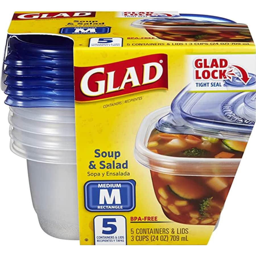 GladWare 24-oz. Food Storage Container 5-Pack for $4