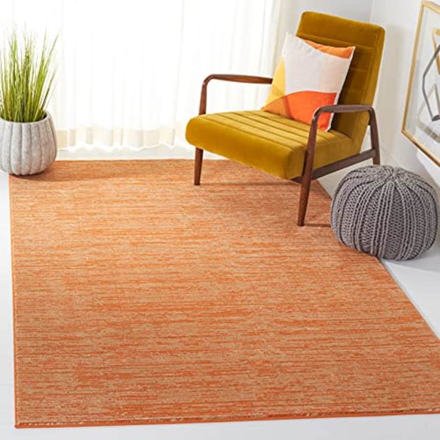 SAFAVIEH Vision Collection 5' Square Orange VSN606P Modern Ombre Tonal Chic Non-Shedding Area Rug for $96 SAFAVIEH Vision Collection 5' Square Orange VSN606P Modern Ombre Tonal Chic Non-Shedding Area Rug for $96
