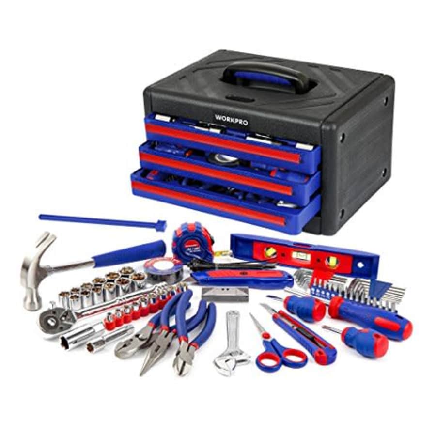 WORKPRO 125-Piece Home Repair Tool Set with 3-Drawer Storage Case, W009022A for $70