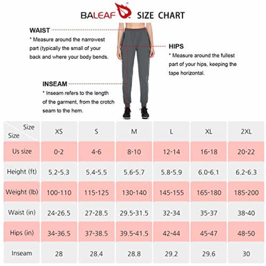 BALEAF EVO Women's Athletic Joggers Quick Dry Workout Outdoor Pants Zippered Pockets Lightweight for $37