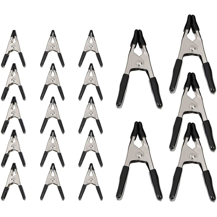 Amazon Basics 20-Piece Steel Spring Clamp Set for $17