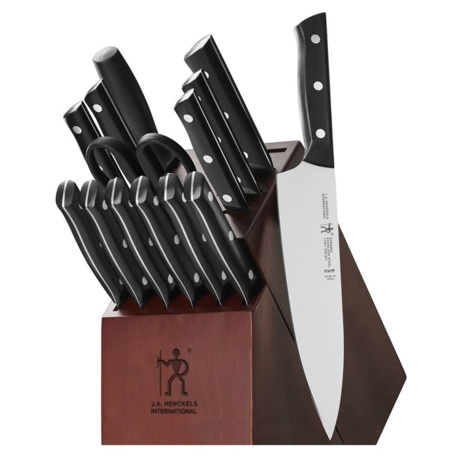 J.A. Henckels Dynamic 15-Piece Knife Block Set for $80