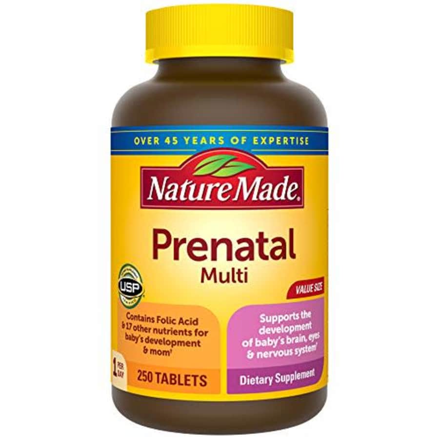 Nature Made Prenatal Vitamin with Folic Acid, Iron, Iodine & Zinc, 250 Tablets (Packaging May Vary) for $32