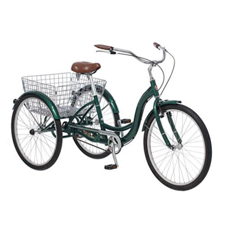 Schwinn Meridian Adult Trike, Three Wheel Cruiser Bike, 1-Speed, 26-Inch Wheels, Cargo Basket, Green for $1,050