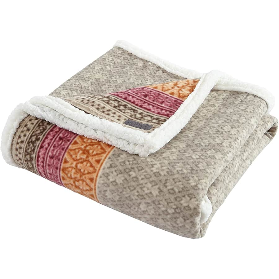 Eddie Bauer Reversible Sherpa Fleece Throw Blanket for $22
