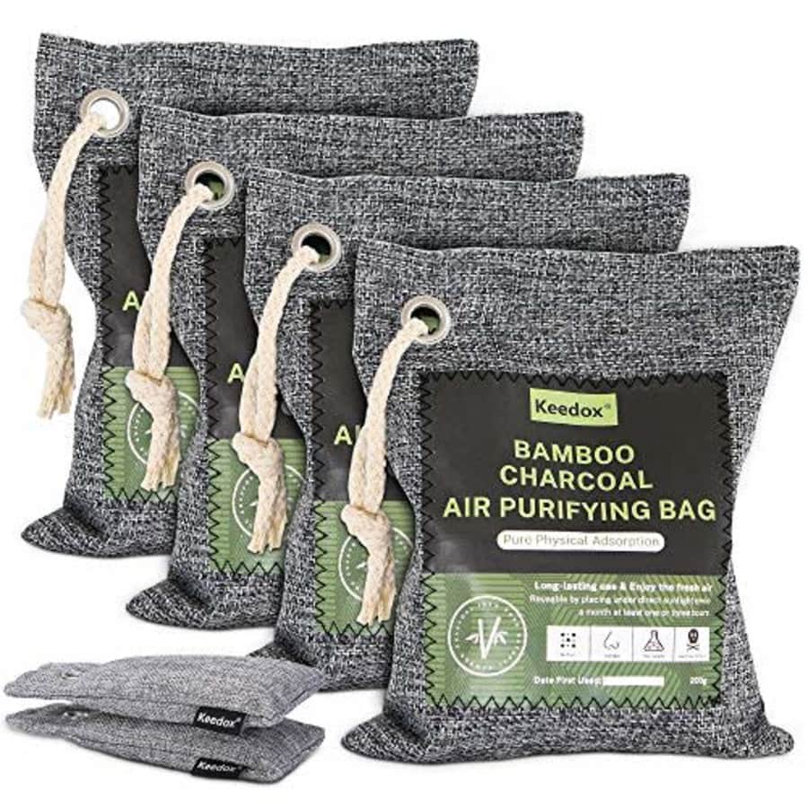 KEEDOX Bamboo Charcoal Air Purifying Bag, 6 Packs Activated Charcoal Bags Odor Absorber, Nature for $10 KEEDOX Bamboo Charcoal Air Purifying Bag, 6 Packs Activated Charcoal Bags Odor Absorber, Nature for $10