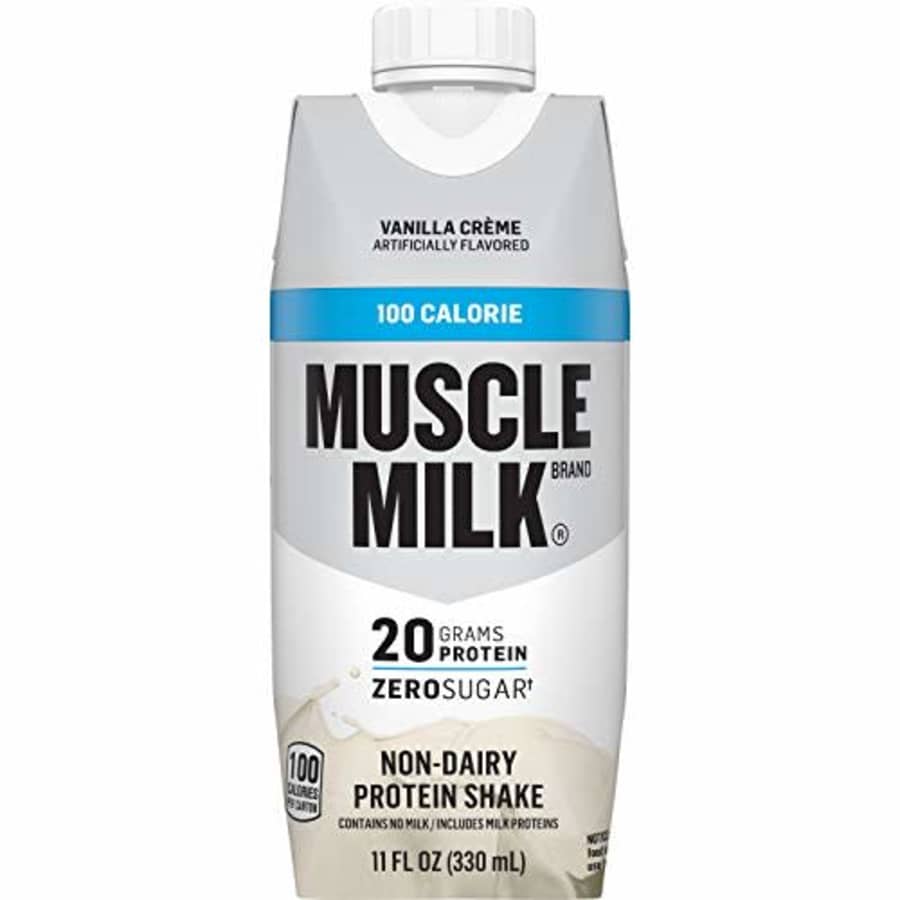 Muscle Milk 100 Calorie Protein Shake, Vanilla Crme, 20g Protein, 11 Fl Oz, 12 Pack for $43 Muscle Milk 100 Calorie Protein Shake, Vanilla Crme, 20g Protein, 11 Fl Oz, 12 Pack for $43