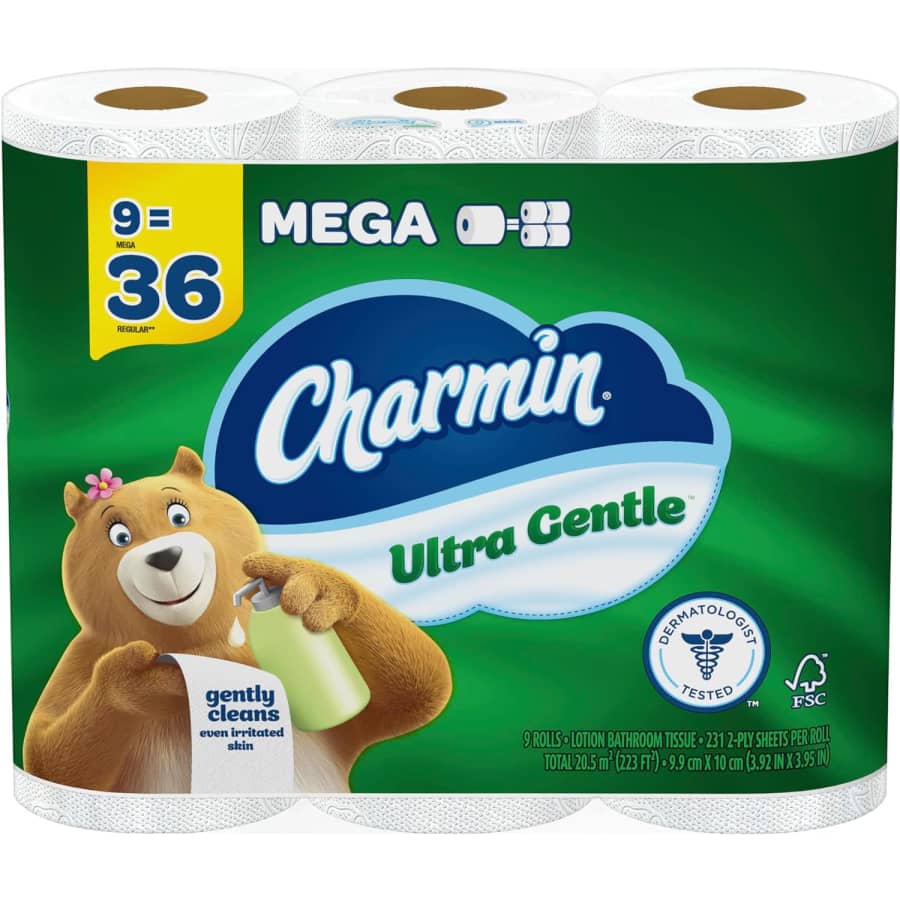 Charmin Ultra Gentle Mega Roll Toilet Paper 9-Pack for $9.49 via Sub & Save