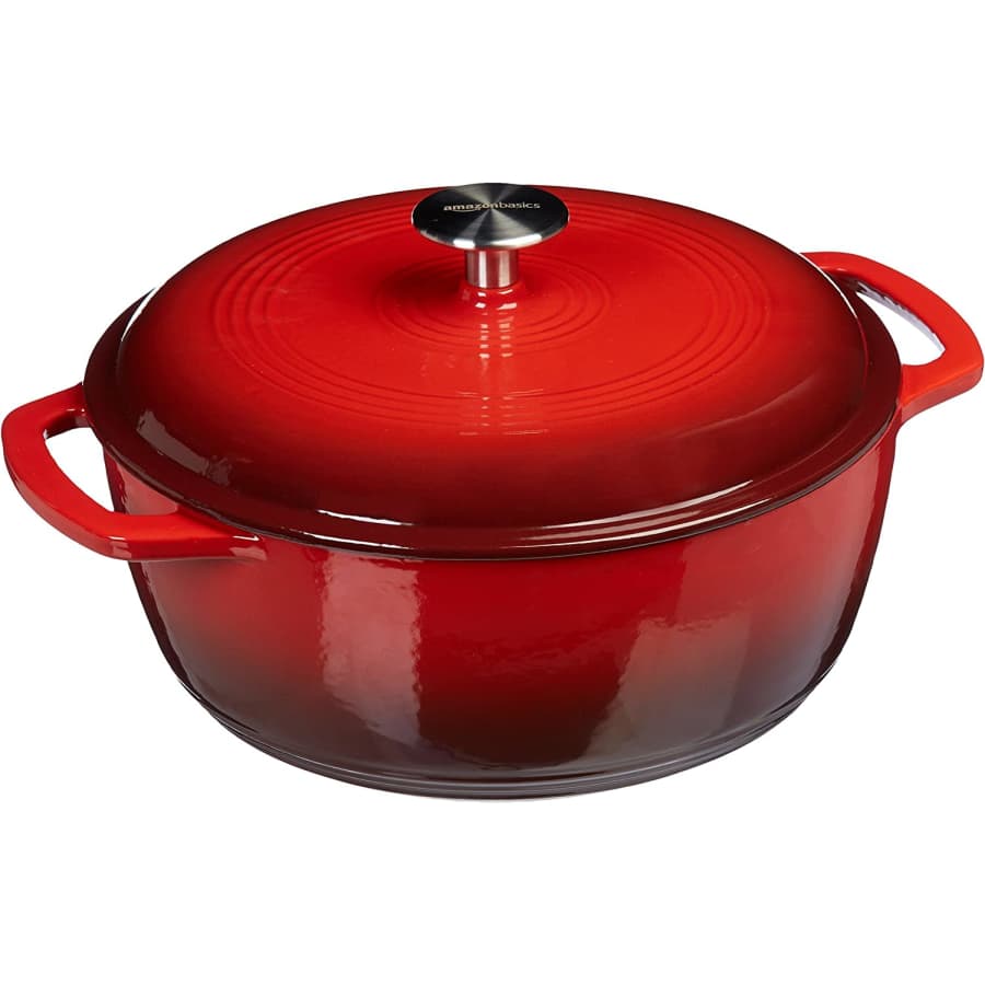 Amazon Basics 4.3-Quart Enameled Cast Iron Covered Dutch Oven for $33
