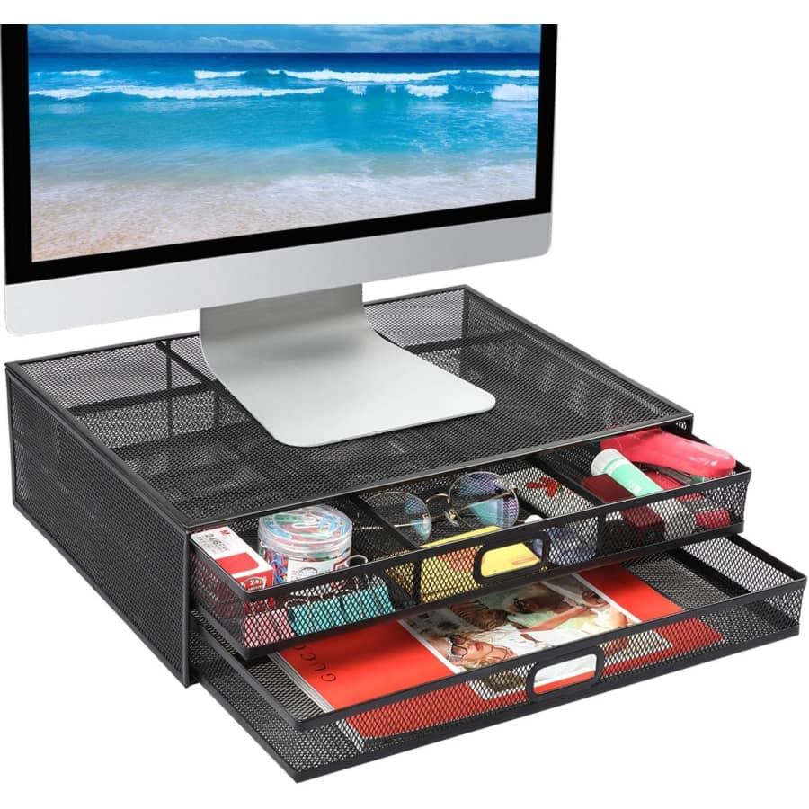 Huanuo Mesh Monitor Stand Riser w/ Drawers for $20 Huanuo Mesh Monitor Stand Riser w/ Drawers for $20