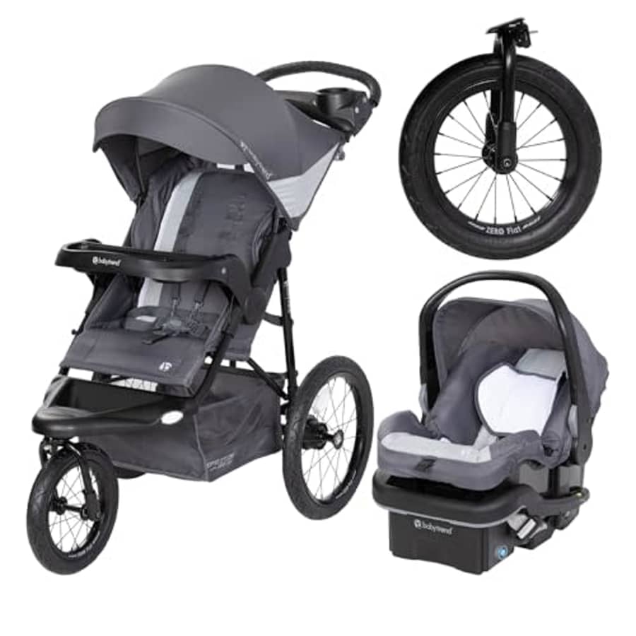 Baby Trend Expedition Zero Flat Jogger Travel System with LED Lights, Dash Grey for $250 Baby Trend Expedition Zero Flat Jogger Travel System with LED Lights, Dash Grey for $250