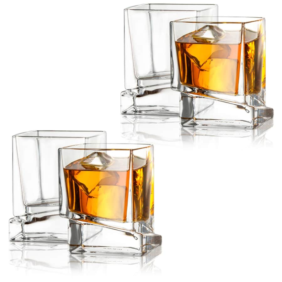 JoyJolt Carre Square 10-oz. Whiskey Glass 4-Pack for $37