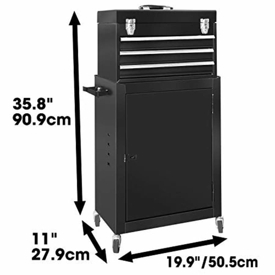 TCE ATBD134U-BLACK Torin Rolling Garage Workshop Tool Organizer: Detachable 3 Drawer Tool Chest for $168