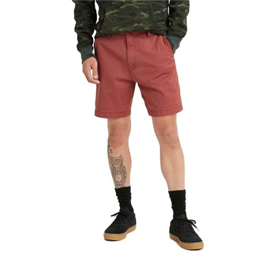 Levi's Men's Chino EZ Shorts, Marsala - Red, XX-Large for $33