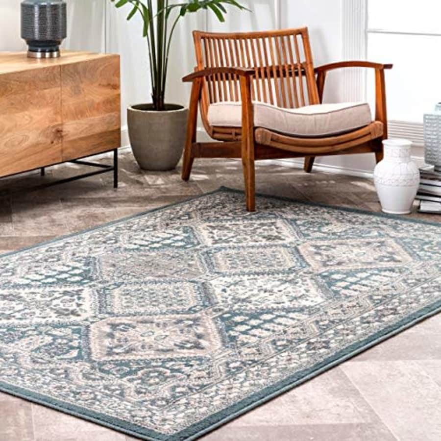nuLOOM Becca Vintage Tile Area Rug, 8' x 10', Blue for $60 nuLOOM Becca Vintage Tile Area Rug, 8' x 10', Blue for $60