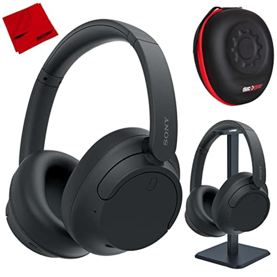 Sony WH-CH720N/B Wireless Noise Cancelling Headphone, Black Bundle with Deco Gear Hard Case + Pro for $160