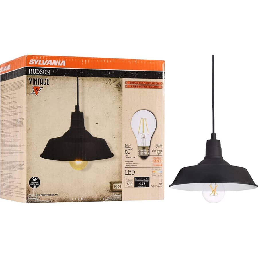 Sylvania Hudson Vintage Pendant LED Fixture for $18