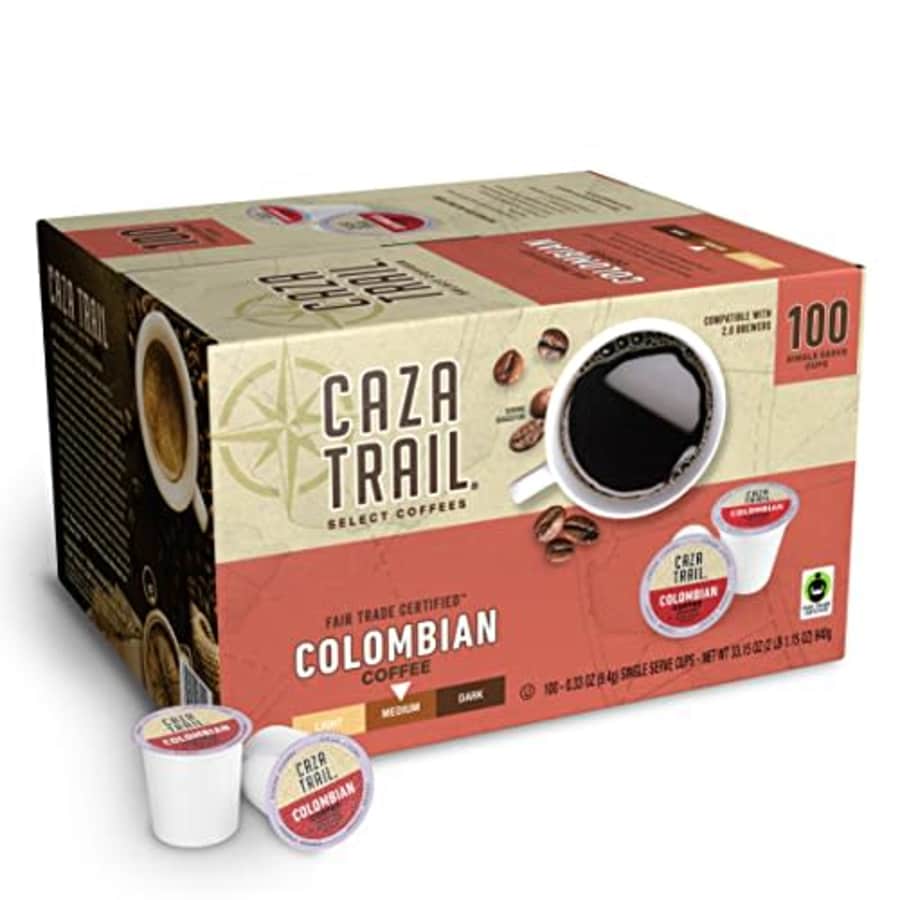 Caza Trail Coffee Pods, Colombian, Single Serve (Pack of 100) (Packaging May Vary) for $46 Caza Trail Coffee Pods, Colombian, Single Serve (Pack of 100) (Packaging May Vary) for $46