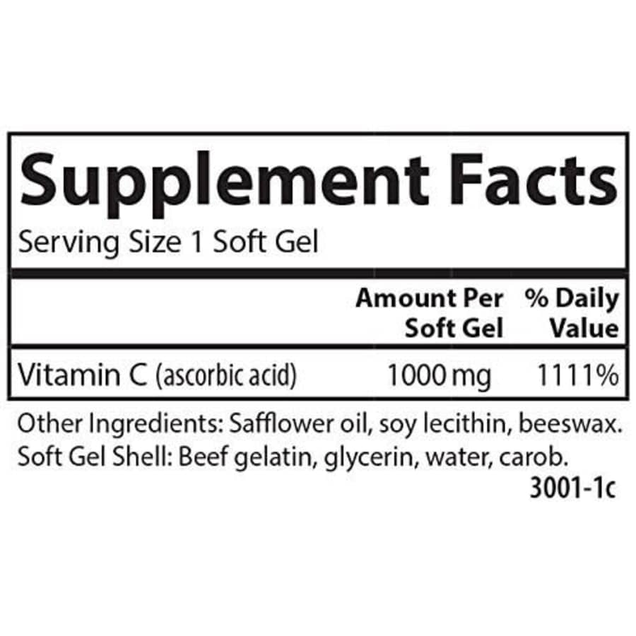 Carlson Labs Carlson - C-Gels, 1000mg, Vitamin C Softgels, Immune Support & Heart Health, Vitamin C Softgels, for $17