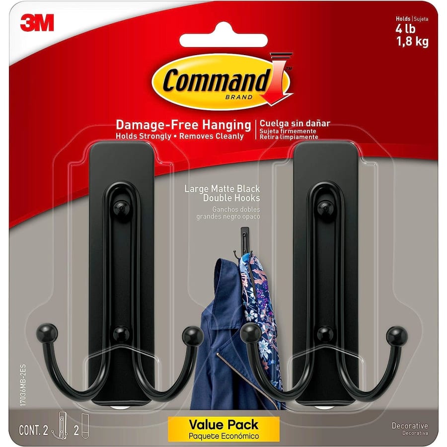 3M Command Large Wall Hook 2-Pack for $15