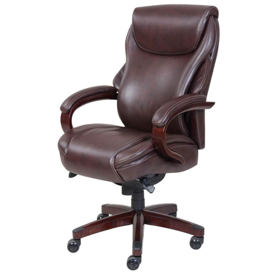 La-Z-Boy Hyland ComfortCore Traditions AIR Technology Bonded Leather Executive Office Chair for $401 La-Z-Boy Hyland ComfortCore Traditions AIR Technology Bonded Leather Executive Office Chair for $401