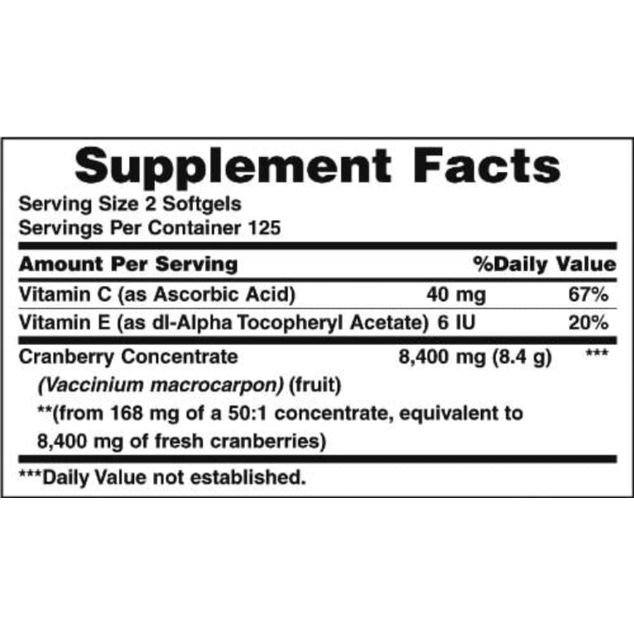 Nature's Bounty Triple Strength Cranberry w/Vitamin C Softgel - 250ct, 0.18 Bottle for $22