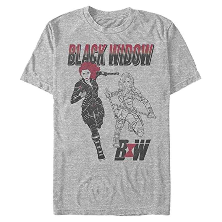 Marvel Men's Universe Black Widow T-Shirt, Athletic Heather, Small for $24