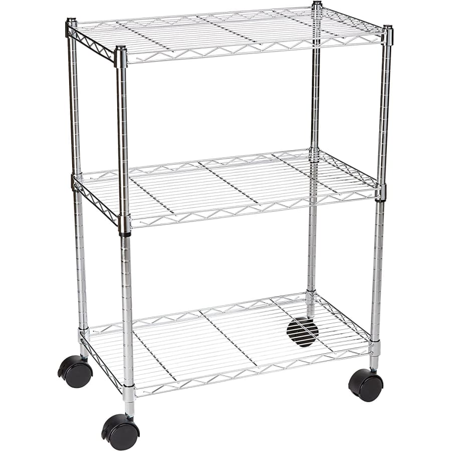 Amazon Basics 3-Shelf Heavy Duty Adjustable Shelving Unit w/ Wheels for $40 Amazon Basics 3-Shelf Heavy Duty Adjustable Shelving Unit w/ Wheels for $40