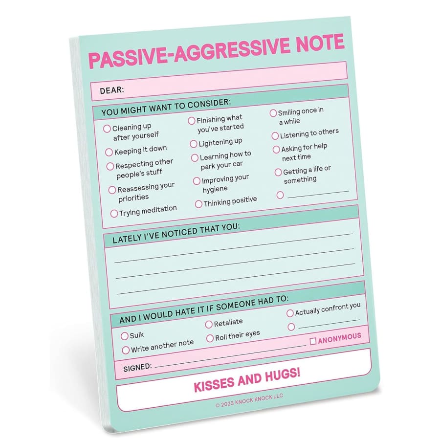 Knock Knock Passive Aggressive Nifty Notepad for $7 Knock Knock Passive Aggressive Nifty Notepad for $7