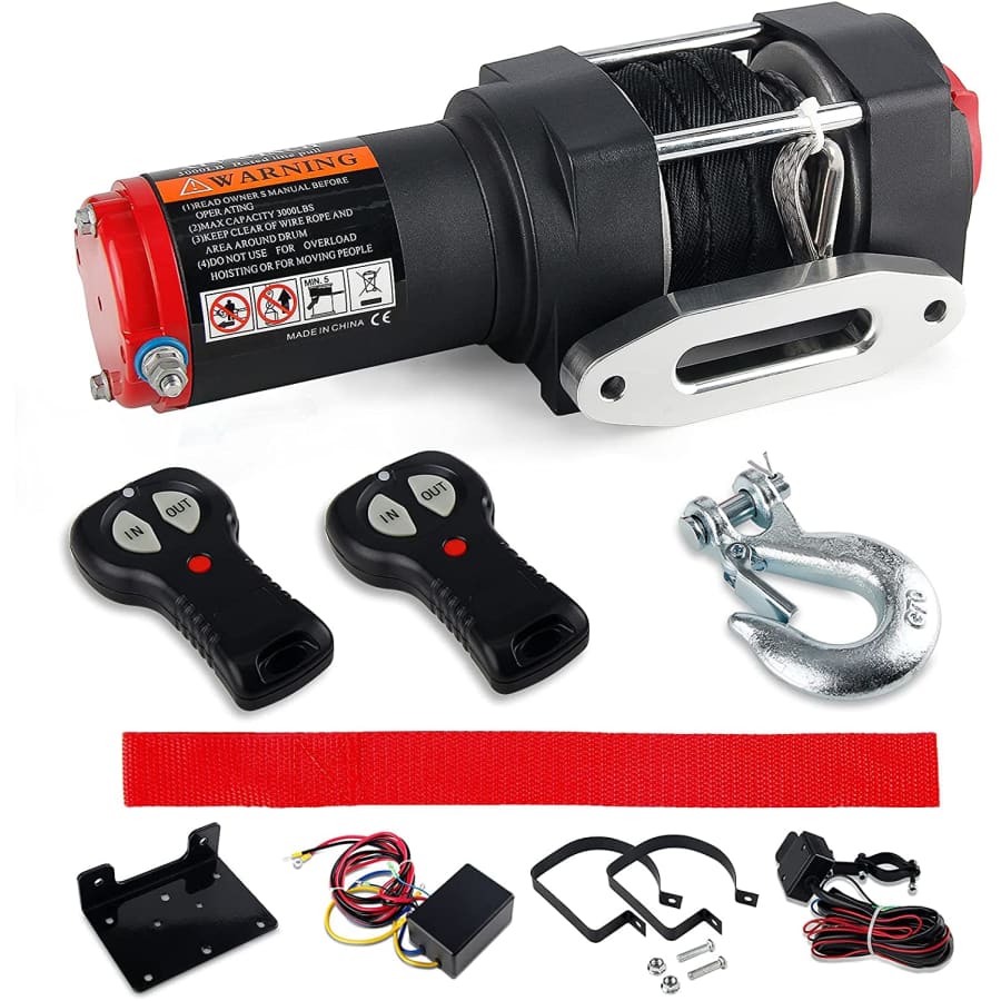 VZCY 3,000-Lbs. 12-Volt Electric Rope Winch Kit for $90 VZCY 3,000-Lbs. 12-Volt Electric Rope Winch Kit for $90