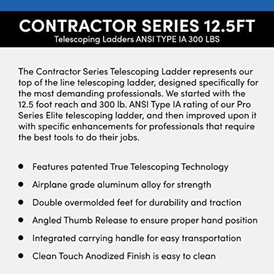 Xtend & Climb Contractor Series 125+/300 Telescoping ladder, Black for $530