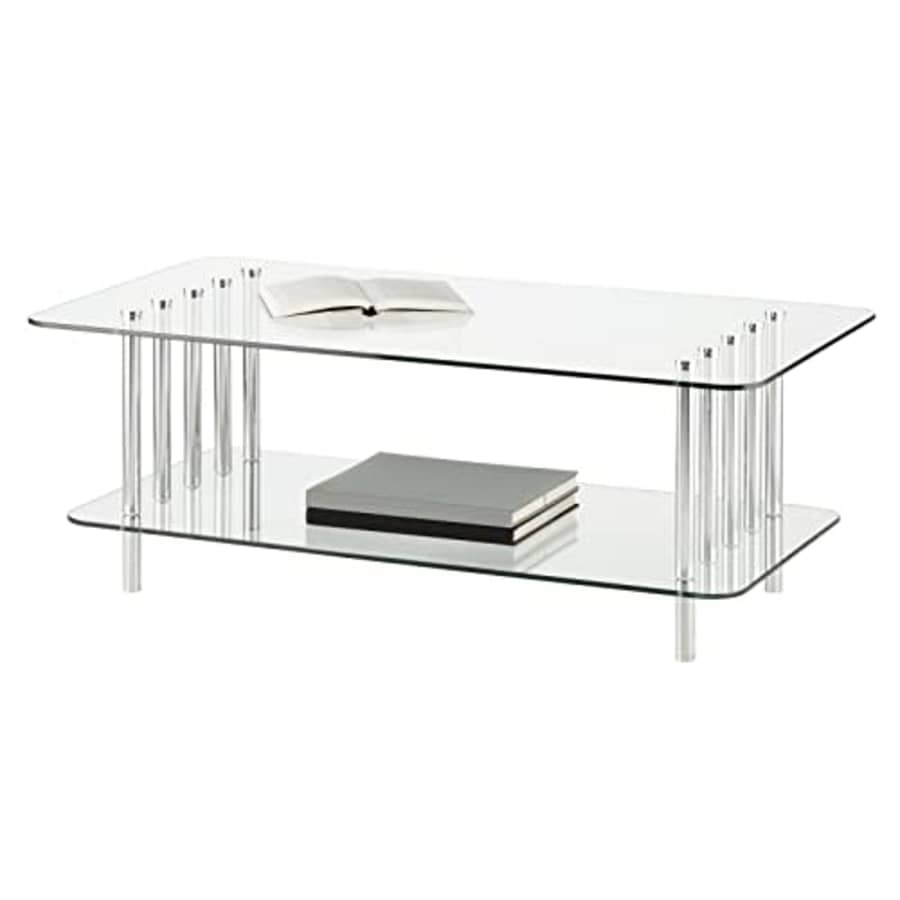 mDesign Long Glass Top Coffee Table - Modern Decorative Accent Metal Rectangular Furniture for for $201 mDesign Long Glass Top Coffee Table - Modern Decorative Accent Metal Rectangular Furniture for for $201