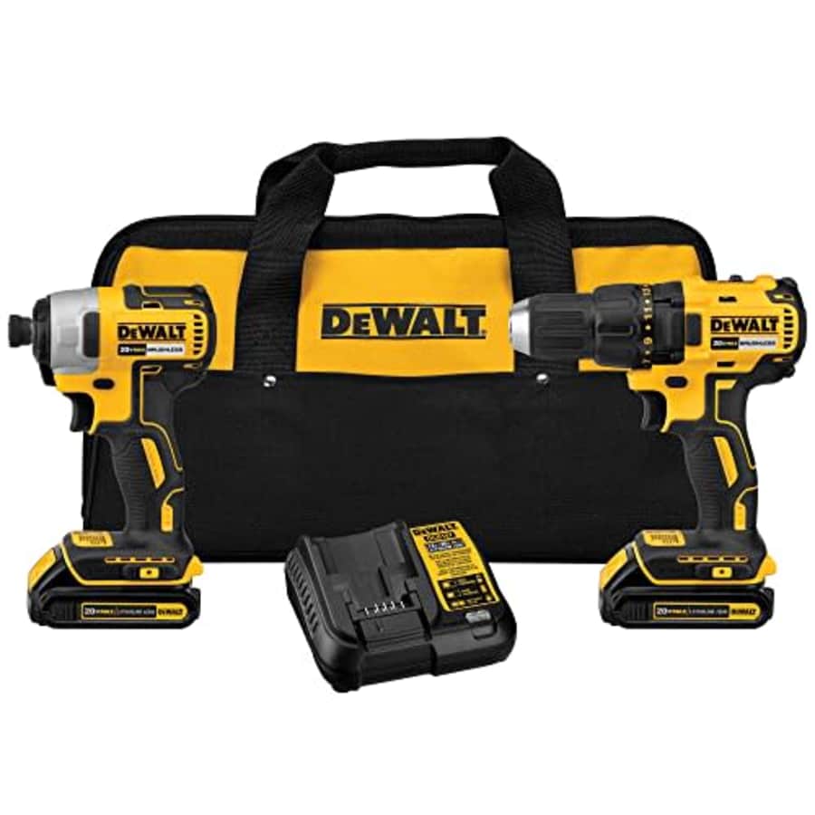 DeWalt 20V MAX Cordless Drill/Impact Driver Combo Kit w/ 2 Batteries & Charger: $134