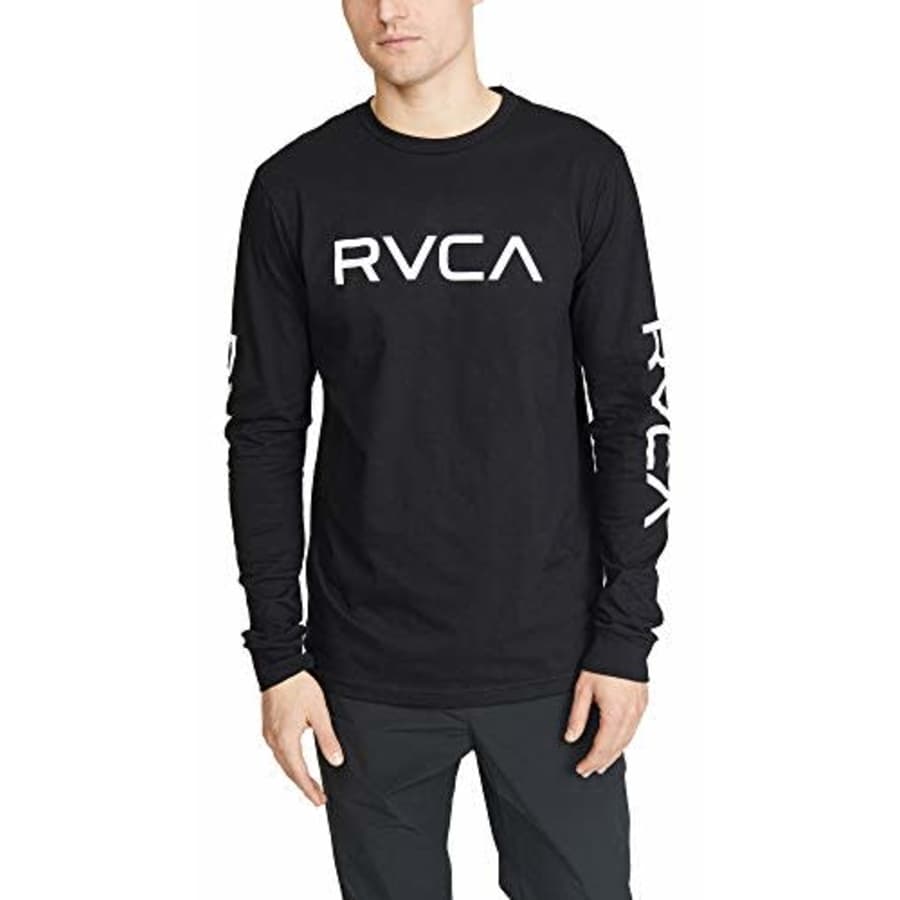 RVCA Men's Big Long Sleeve Crew Neck T-Shirt, DEEP Purple, L for $29