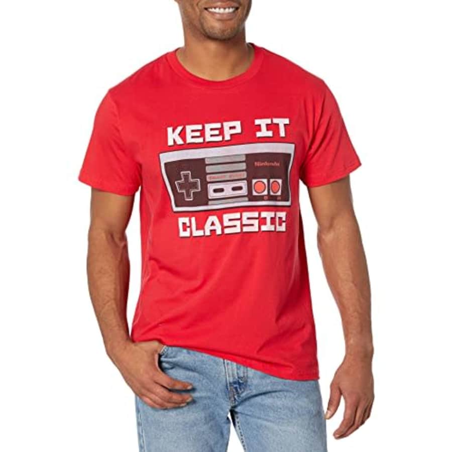 Nintendo Men's Keep It Classic T-Shirt, Red, 2XL for $22