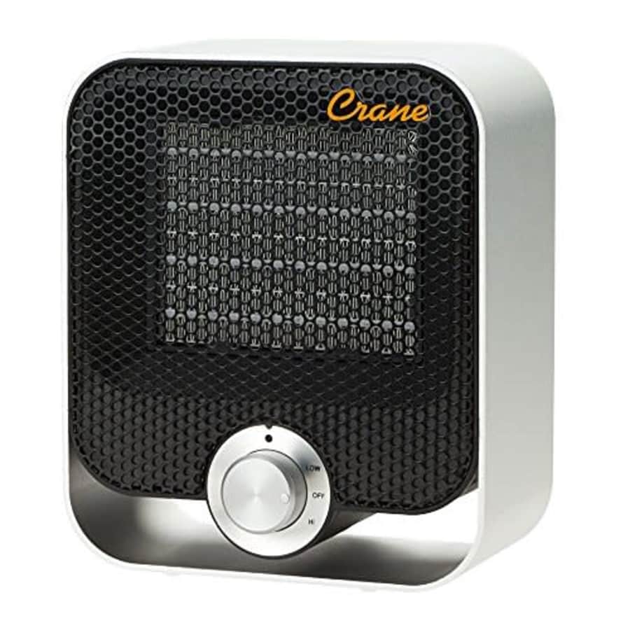 Crane Personal Ceramic Space Heater, 2 Settings 800W/1200W, Overheat Protection, For Home Office for $62