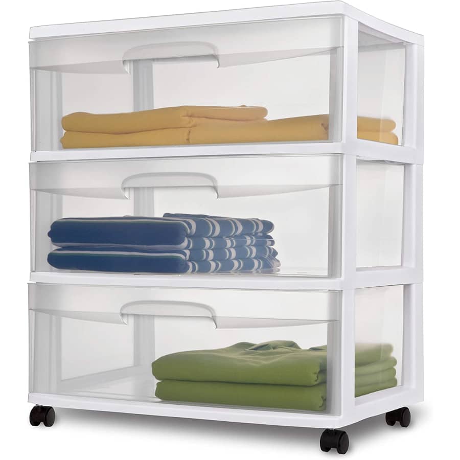 Sterilite Wide 3-Drawer Cart for $35